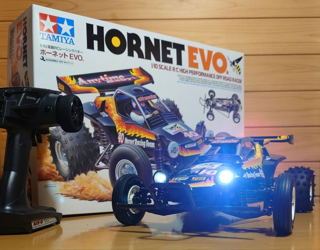 タミヤRCホーネットEVO.(LEDライト付)＆プロポ＆バッテリー充電器完成