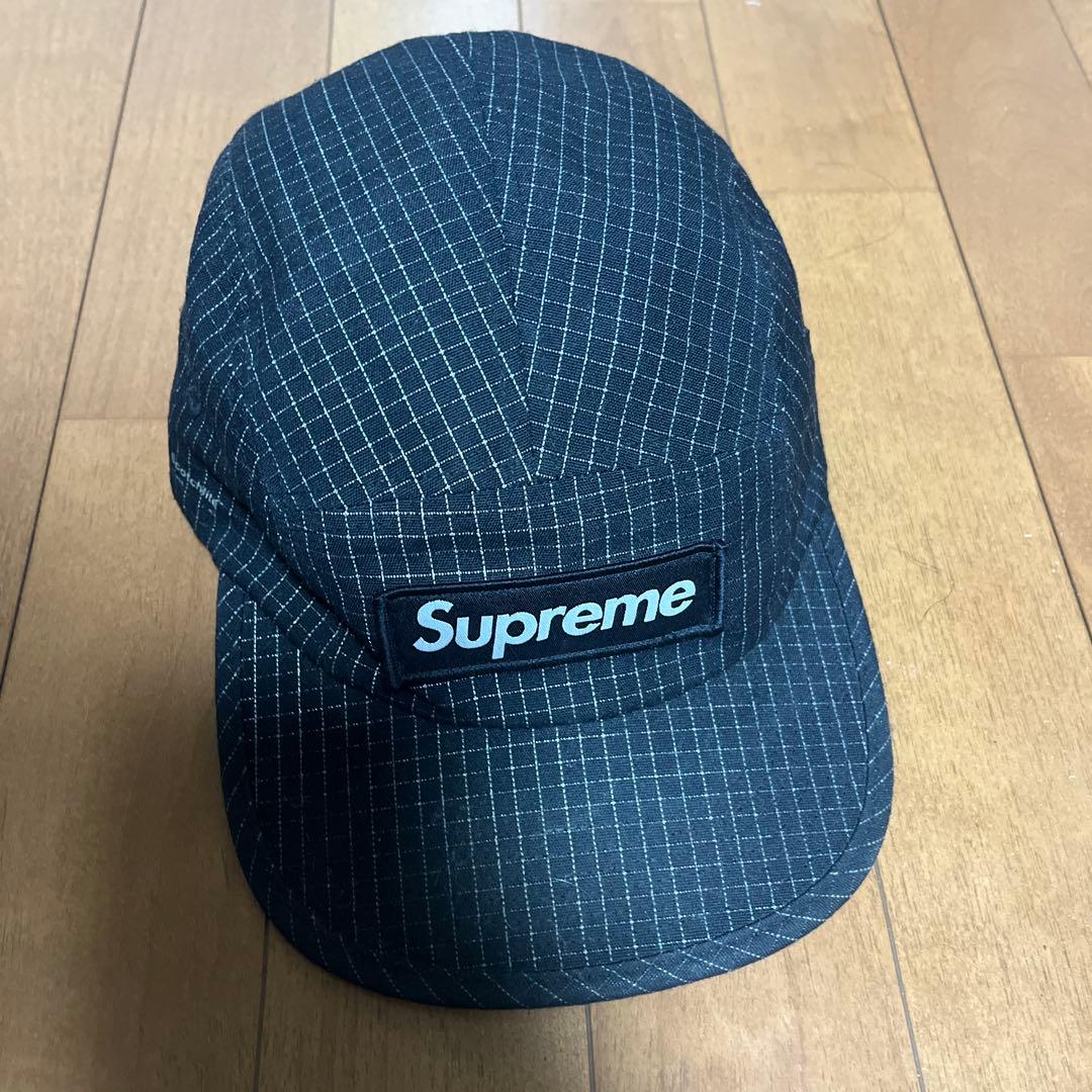 Supreme チェック柄 ブラックキャップ