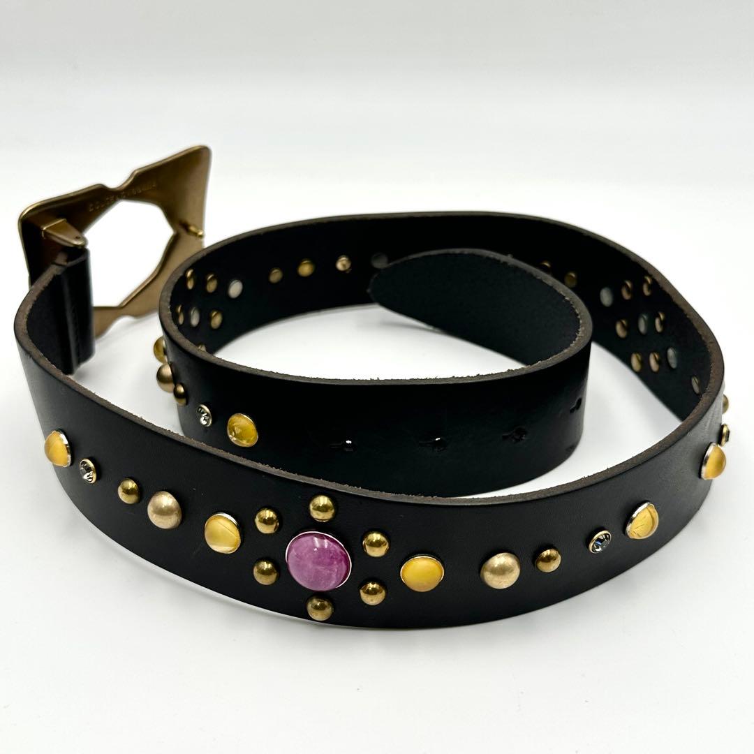 希少✨ ドルチェ＆ガッパーナ カラーストーン ベルト マルチカラー