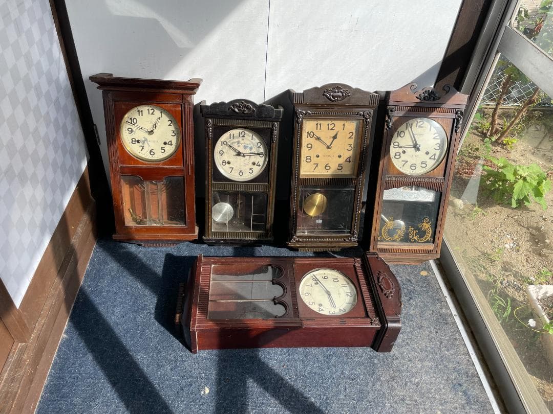 ボンボン時計 振り子時計 レトロ アンティーク 5点まとめ売り木製