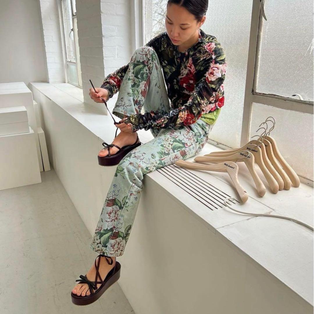 molly goddard 花柄　デニム Molly Goddard SSENSE Exclusive Blue Printed Otto Jeans – BlackSkinny