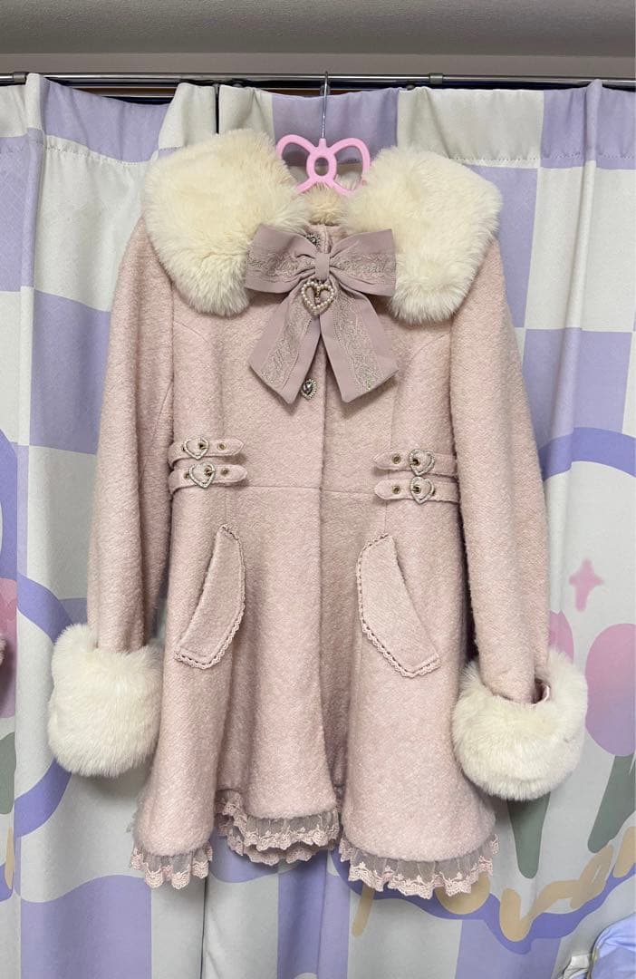 リズリサ LIZLISA ビジューリボンミニ丈Aラインコート ピンク ビジューリボンミニ丈Aラインコート ｜ LIZ LISA（リズリサ）公式通販