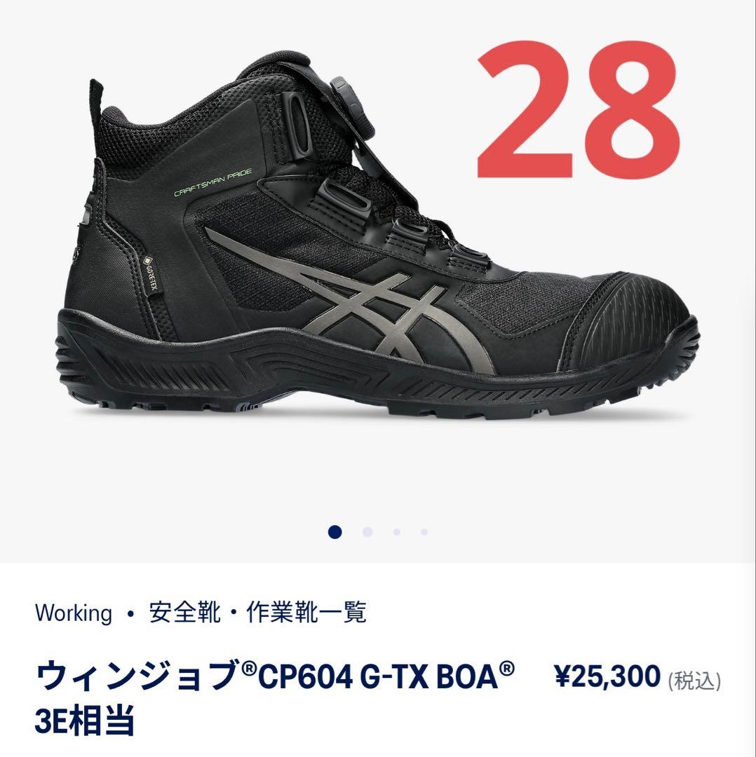 【新品】アシックス　ゴアテックス　安全靴　28cm ブラック