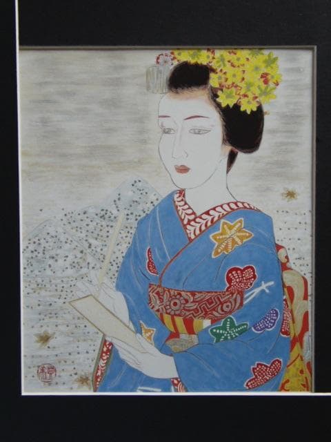 加藤登美子、【autumn in jJapan】、新品高級額 額装付