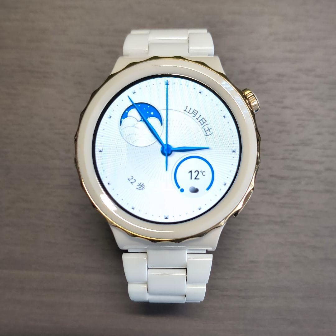 HUAWEI WATCH GT3Pro エレガントモデル ホワイト×ゴールド