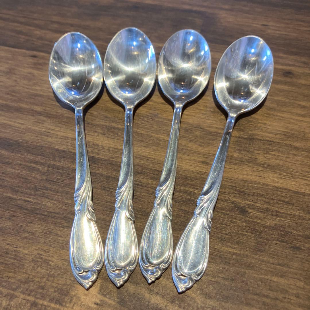 【純銀 スターリングシルバー】スプーン4本