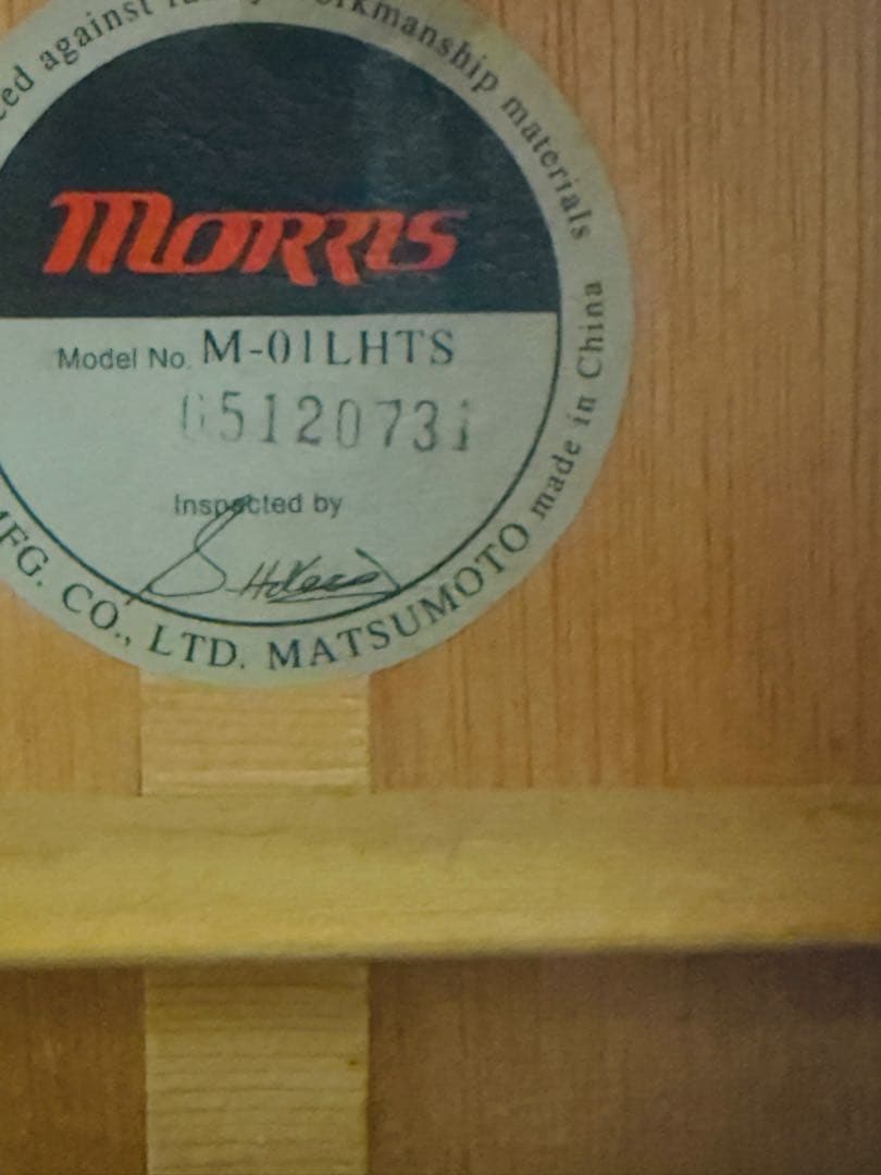 美品】レフティー(左利き)アコースティックギターMorris M-01LHTS