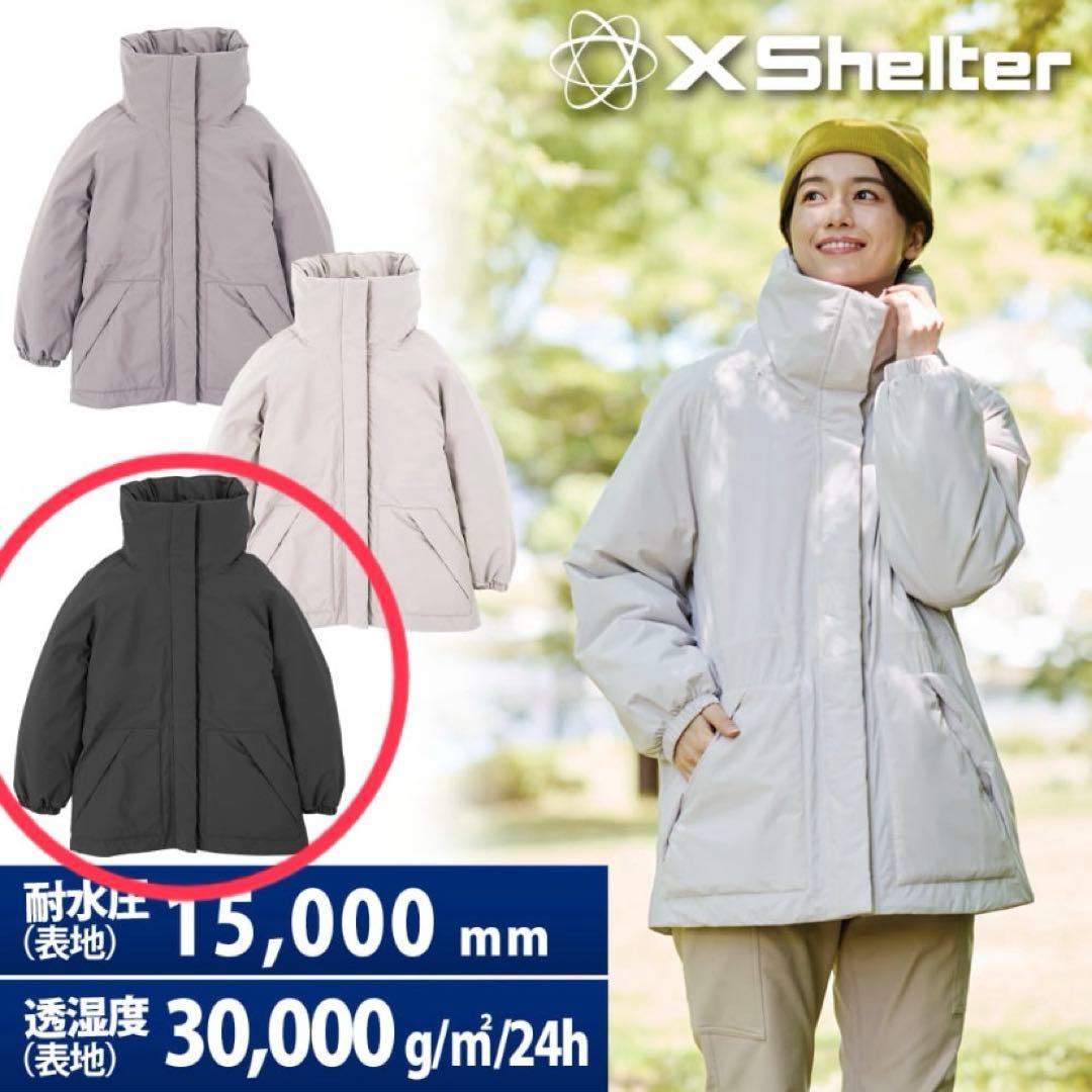 Lサイズ エックスシェルター(R) 断熱α レディース 防水ウォームアウター 黒 新品】エックスシェルター 断熱α レディース防水アウター Lサイズ