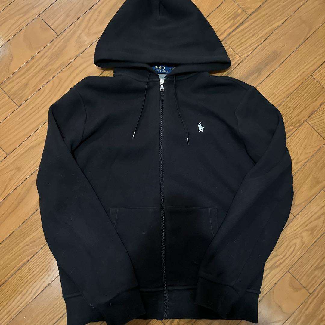 Polo Ralph Lauren ブラックジップパーカー 中古・古着通販】POLO RALPH LAUREN (ポロ・ラルフローレン) ワッペン