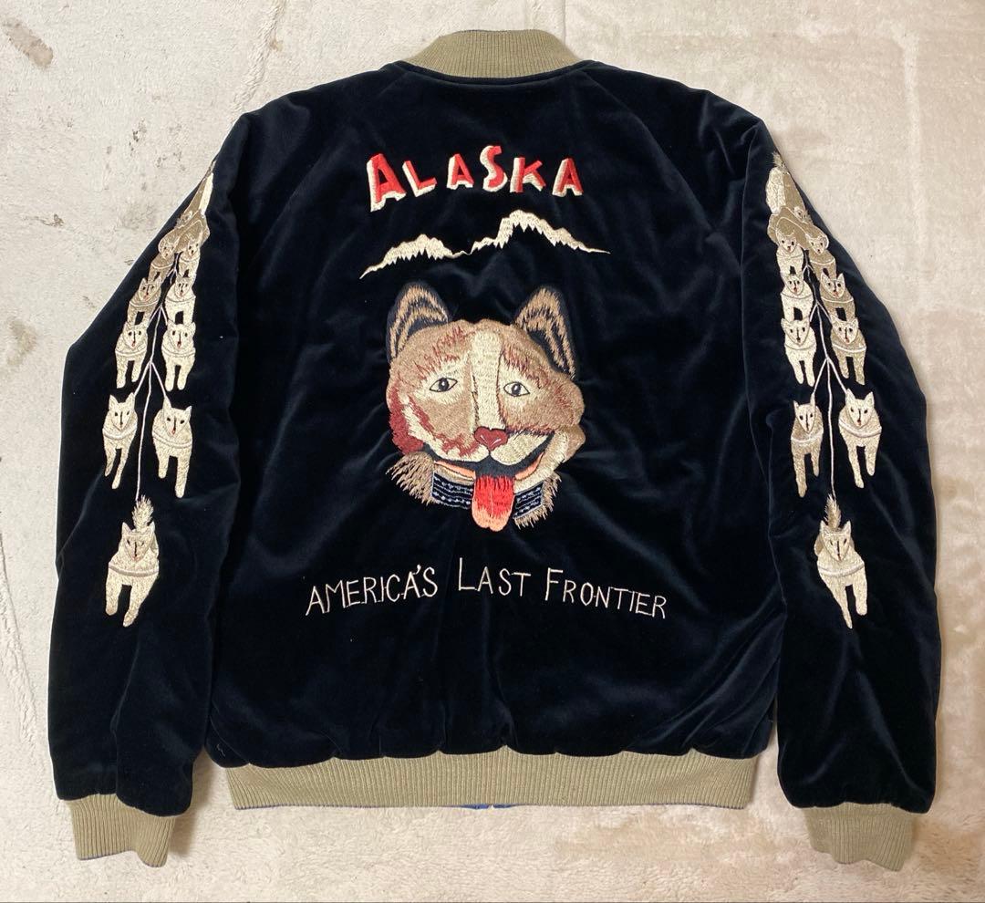 希少　東洋テーラー alaska 刺繍 別珍　スカジャン　ハスキー　犬　Mサイズ