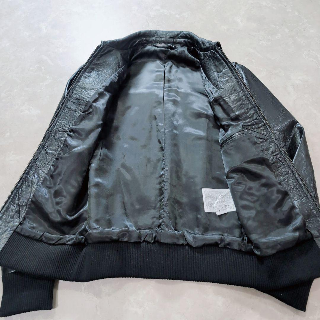 極美品】ZARA 本革 レザージャケット ミリタリー A2 A-2 L相当 黒