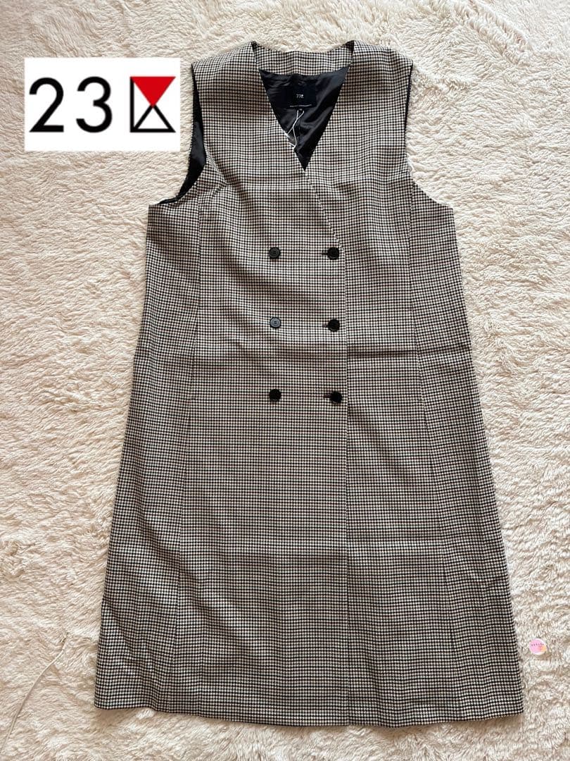 あきさま専用 チェック柄ダブルブレストベスト　ＬＬサイズ Cloudstyle スーツ ベスト 「Cloudstyle」ダブルブレスト チェック柄