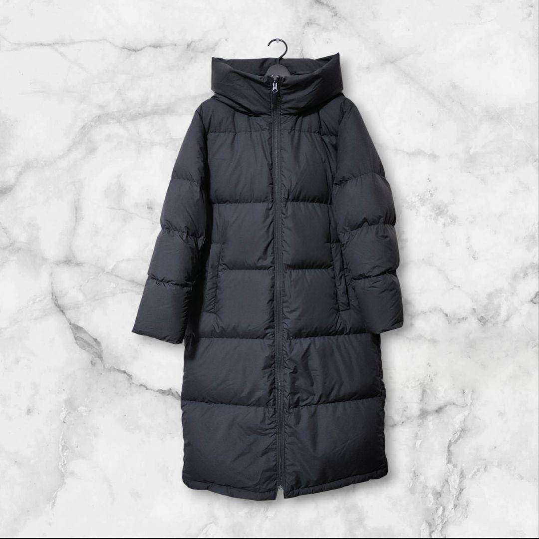 無印良品 フード付ロングダウンコート ブラックL - メルカリ