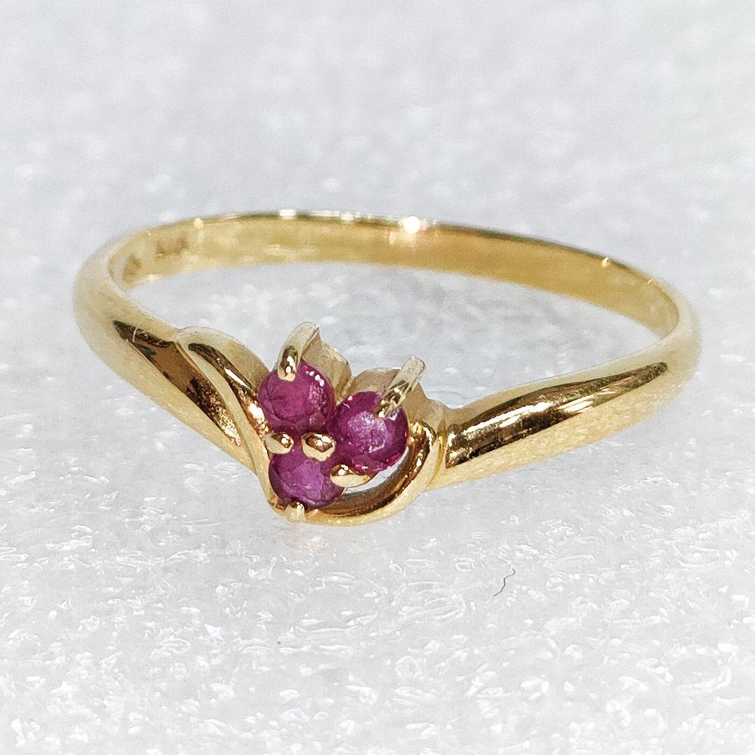 K18 ルビーリング 指輪