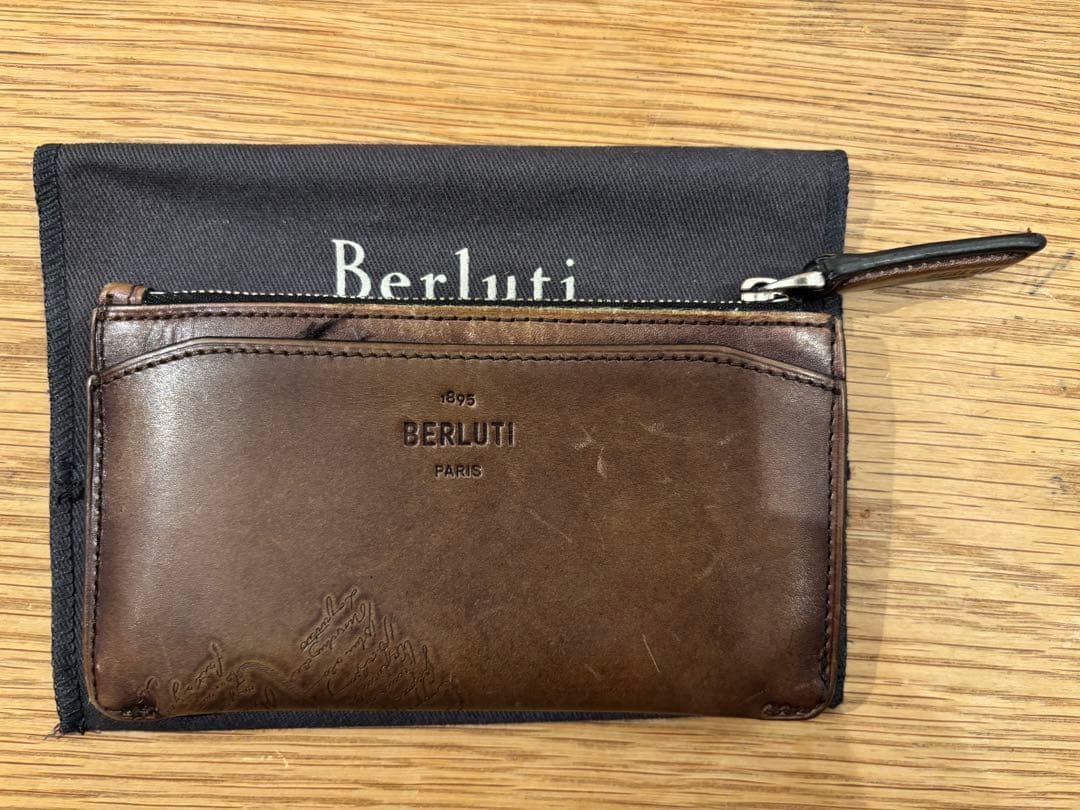 Berluti ジップカードホルダー アイスブラウン