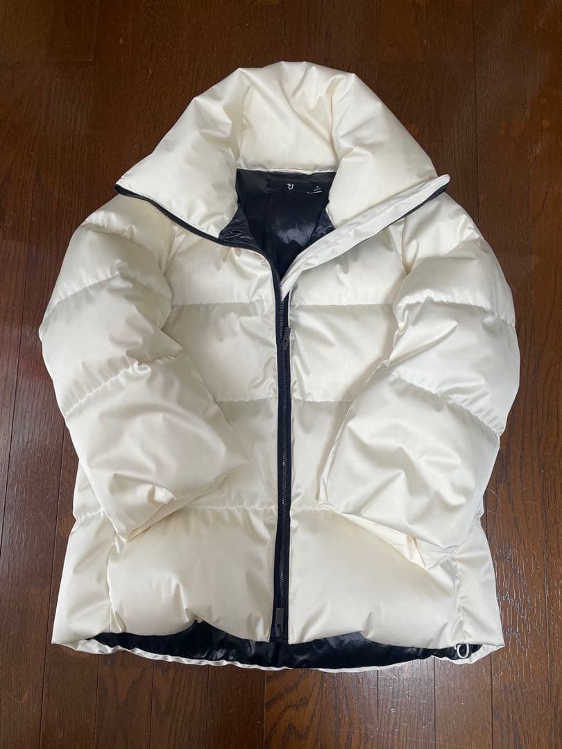 希少！ユニクロ+J ホワイト ダウンジャケット ダブルジッパー　Sサイズ