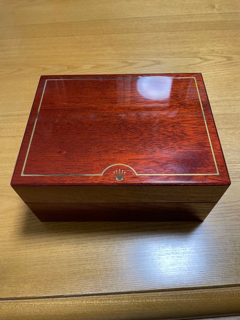 ゼ*ー様 レア　ロレックス木箱 ロレックス チェリーニ 4127 YG ウッドダイアル 箱保証書付き 1990年頃