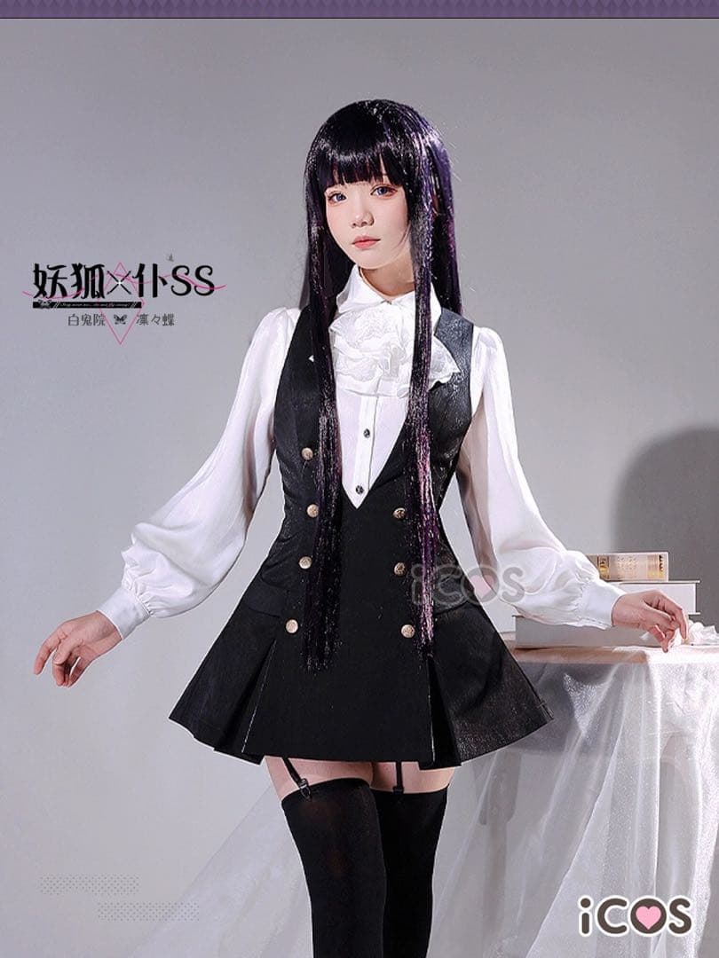 ICOS 妖狐x僕ss 白鬼院りりちょ コスプレ 衣装※ウィッグ 靴追加可