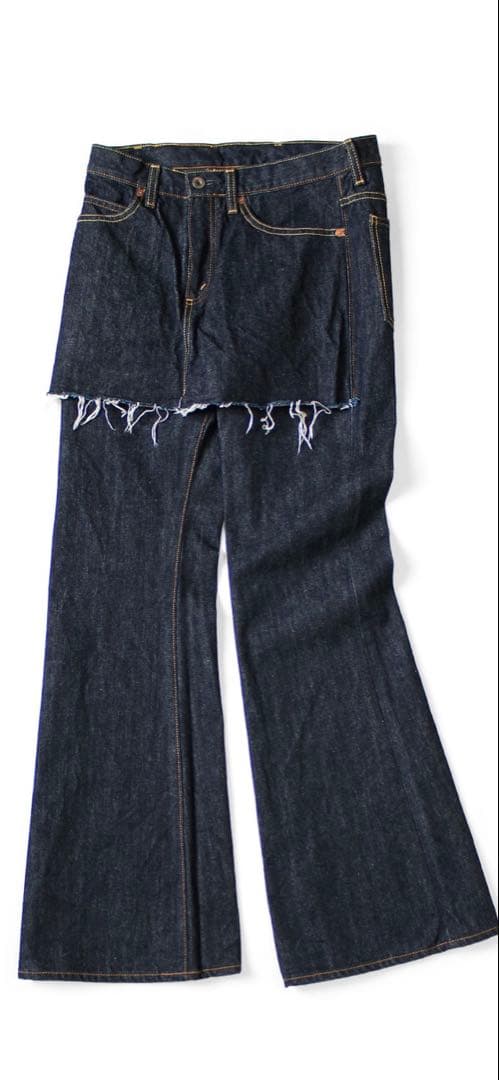 【新品，未使用】KAPITAL APRON-SKOUSER<No.1506> 14ozデニム 5P APRON-SKOUSER ブーツカット(加工) | KAPITAL