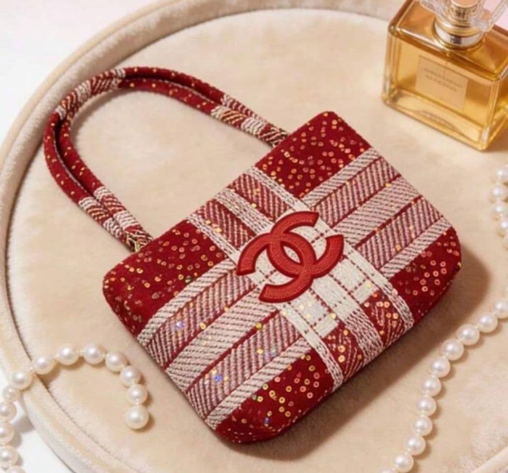 CHANEL ノベルティ スパンコールトート バッグ レッド【タイムセール