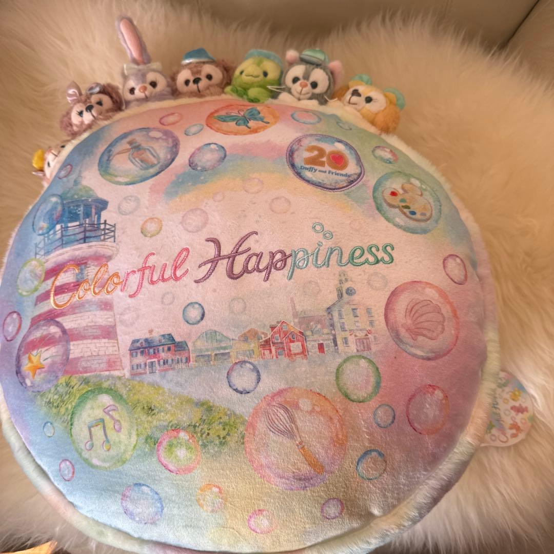 ディズニー★ 20周年カラフルハピネス　ダッフィ ー　クッション　新品未使用