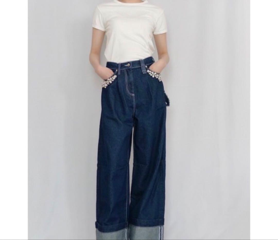 SIMONE ROCHA WIDE LEG PUDDLE JEANS デニム SIMONE ROCHA WIDE LEG PUDDLE JEANS – dim at noon