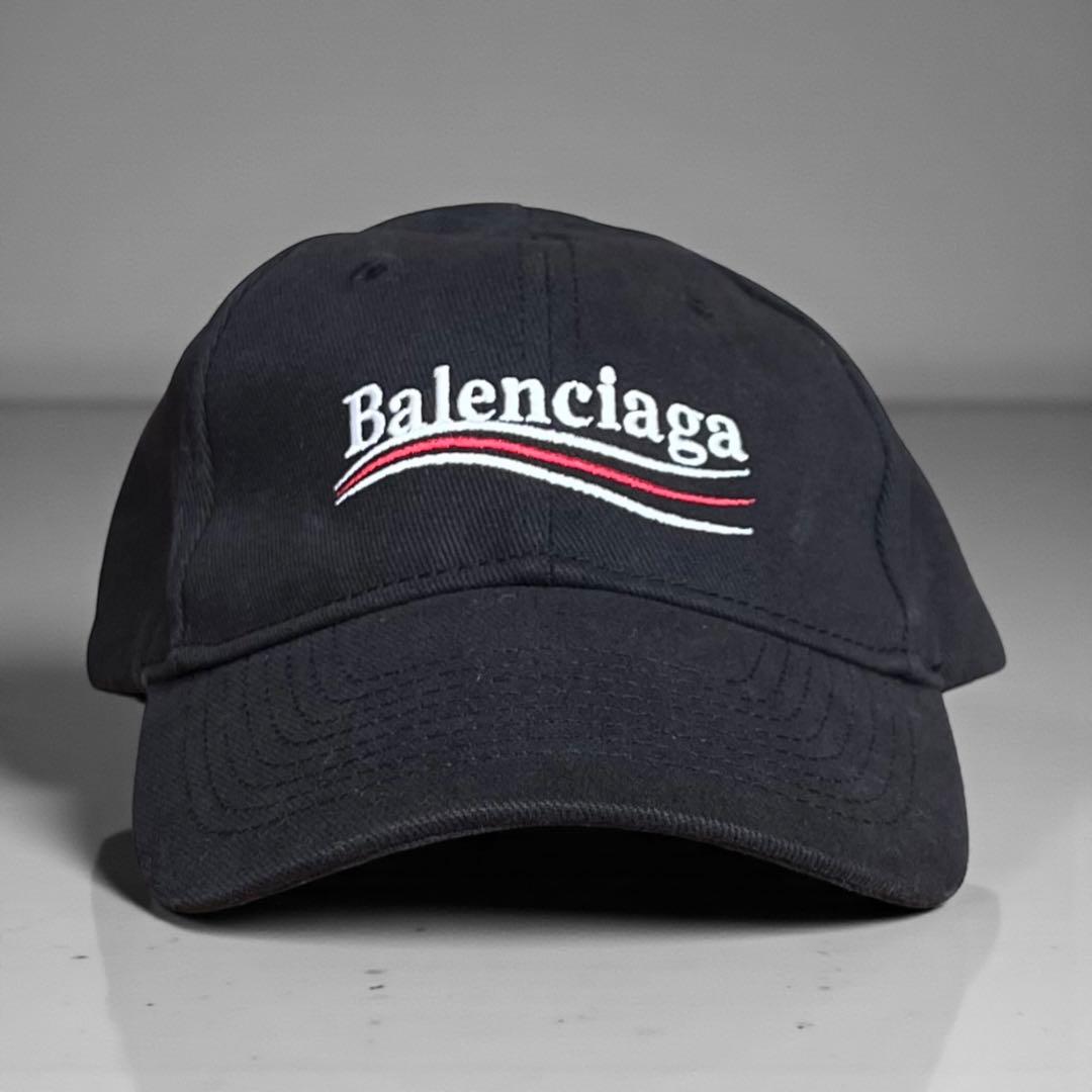 美品 バレンシアガ キャンペーン キャップ ブラック ロゴ 58 帽子