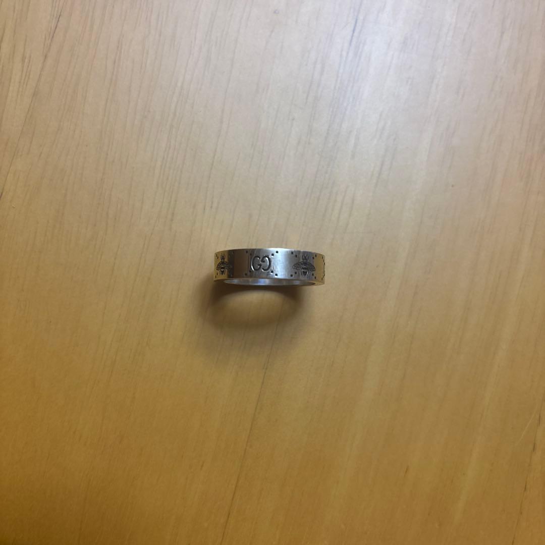 新品 GUCCI GG＆ビー エングレービング スリム リング 23号 6mm