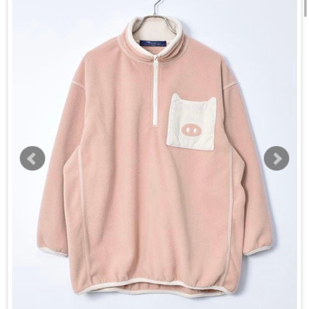 《新品》ドラッグストアーズ　ぶたポケット ハーフジップフリース