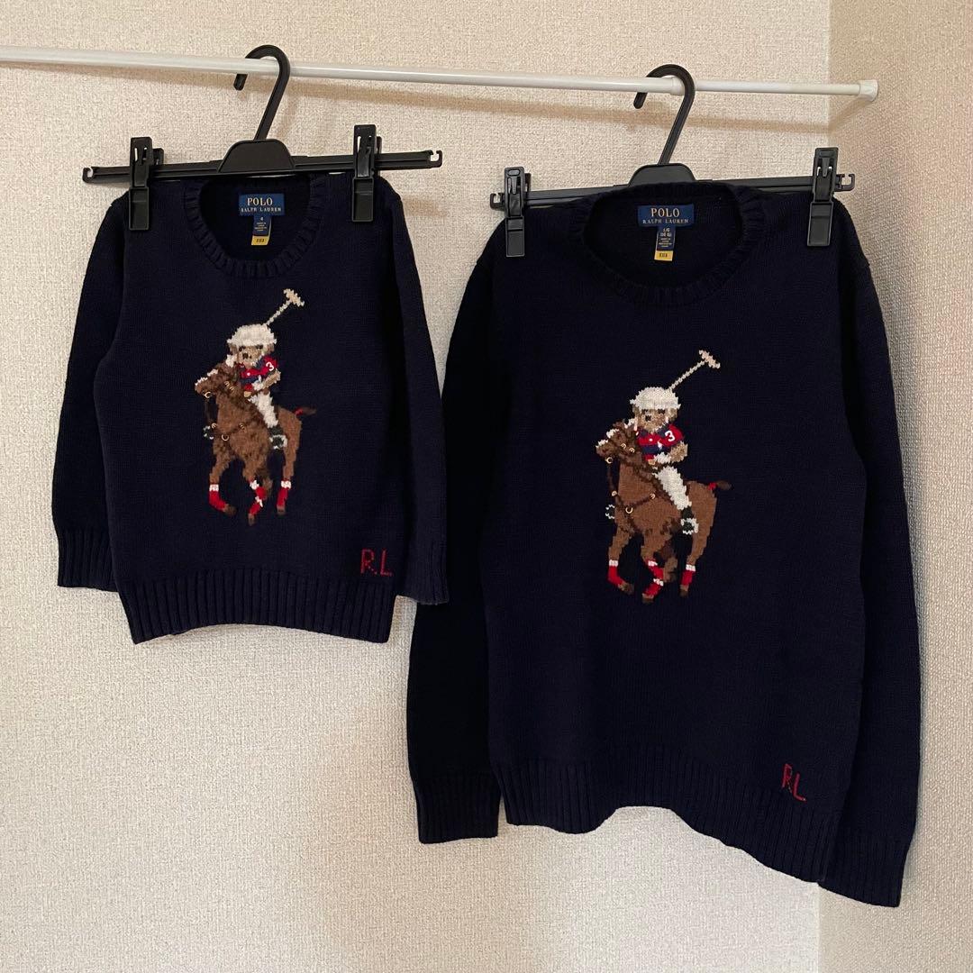 希少POLOラルフローレン/ポロベアニット親子ペア2枚セット/男女兼用