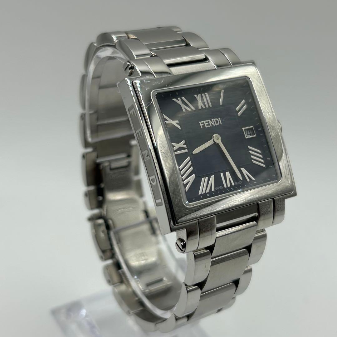 美品 稼働品 FENDI フェンディ クアドロ 60500G スクエア シルバー
