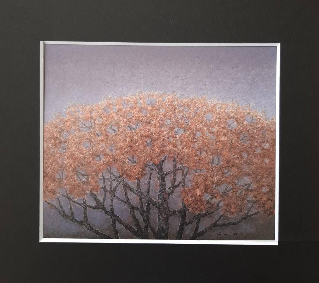 瀬尾一嘉、「鎌倉山桜」、希少画集の額装画、四季、風景、人気作品