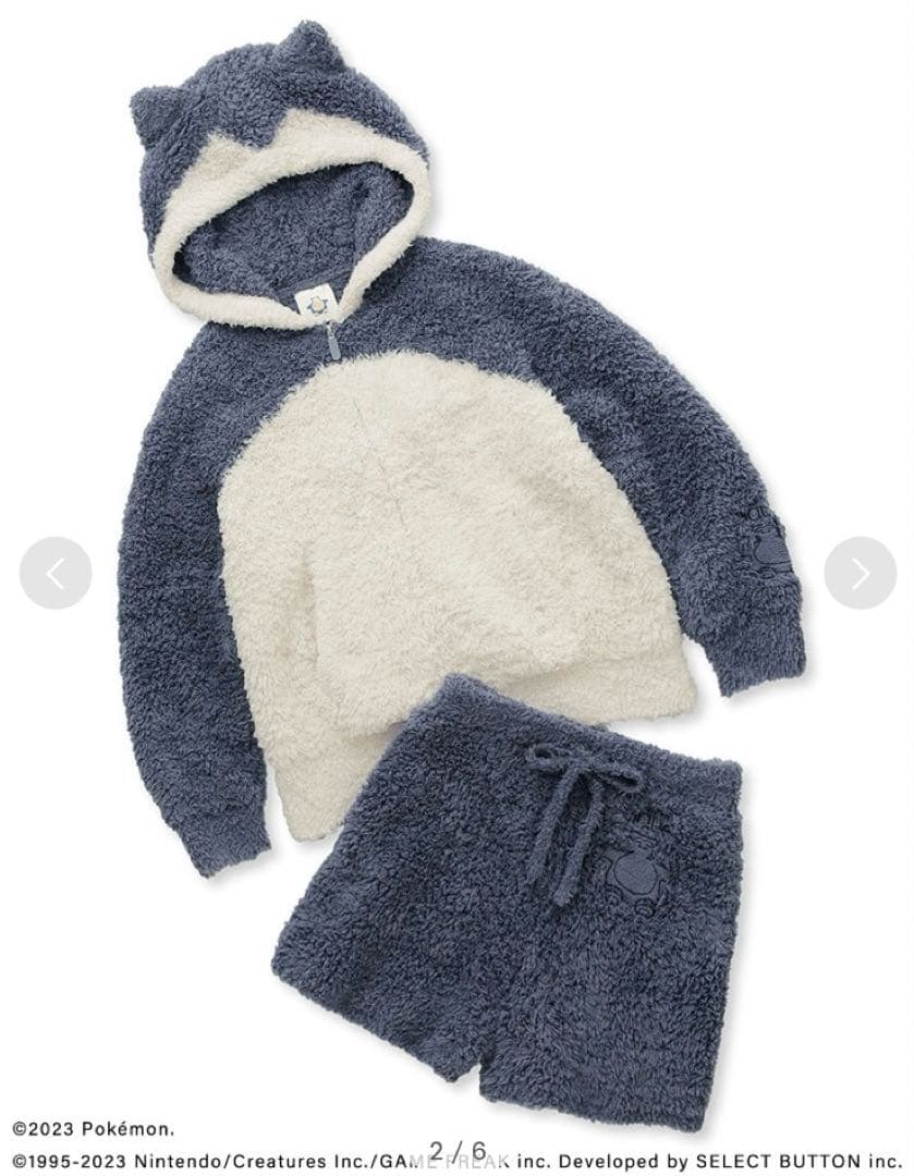 ジェラートピケ ポケモン ジェラート カビゴンパーカ&ショートパンツセット