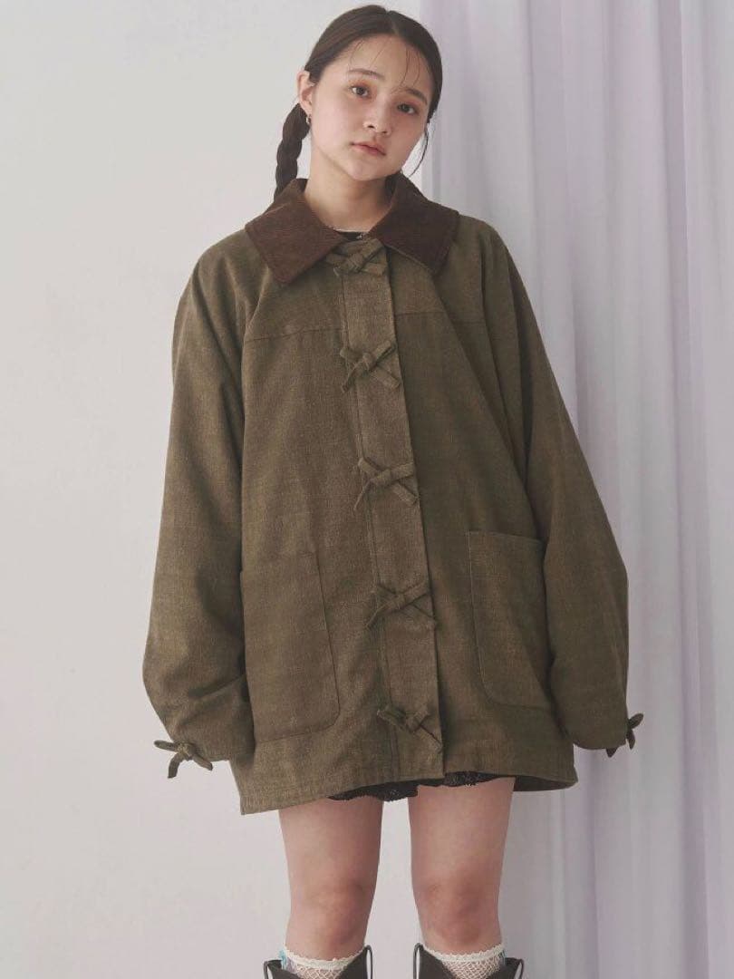 【美品】merry jenny / ribbonハンティングジャケット メリージェニー merry jenny Ribbonハンティングジャケット （ブラウン