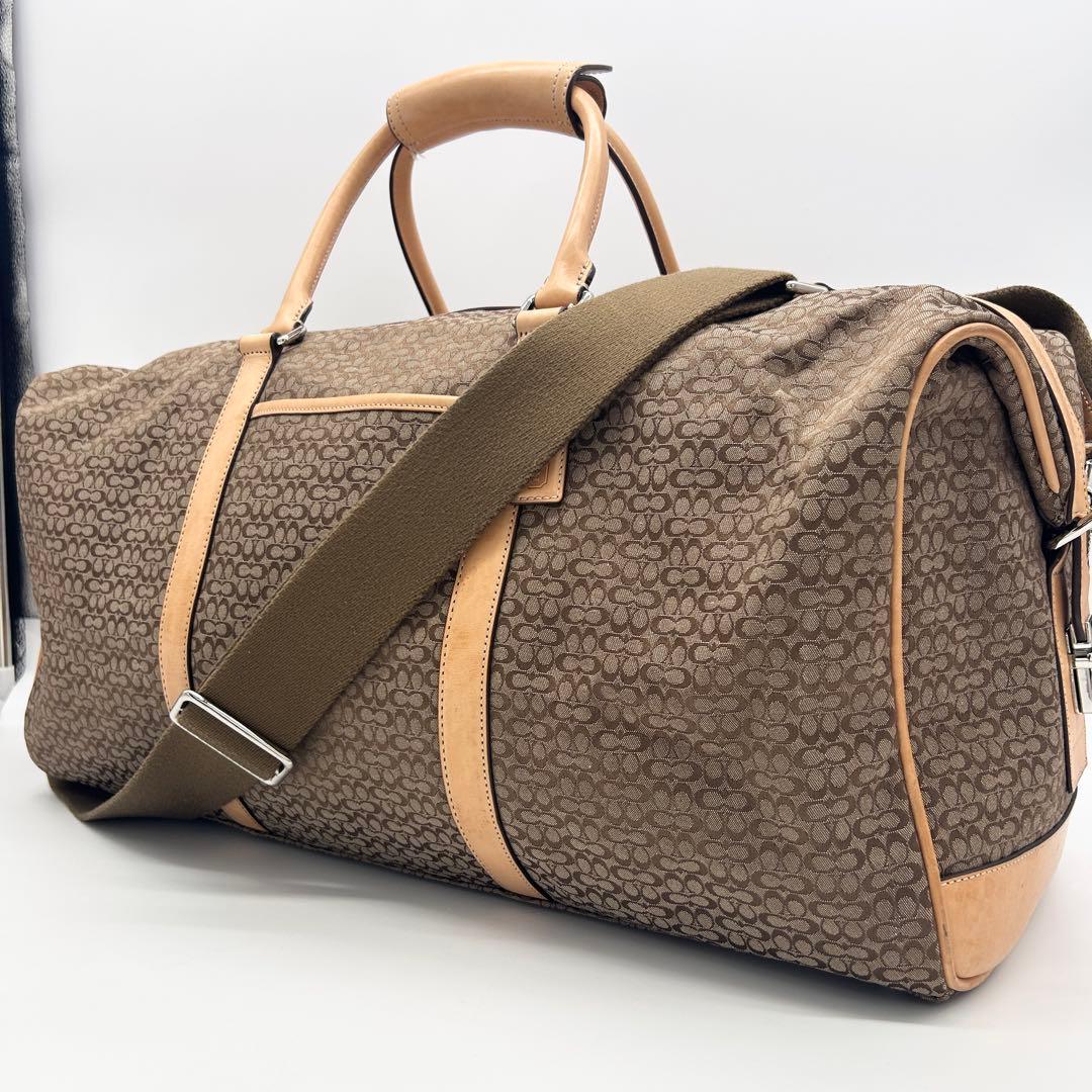 A422【希少 00s】良品 COACH 特大ボストンバッグ 男女兼用 入手困難