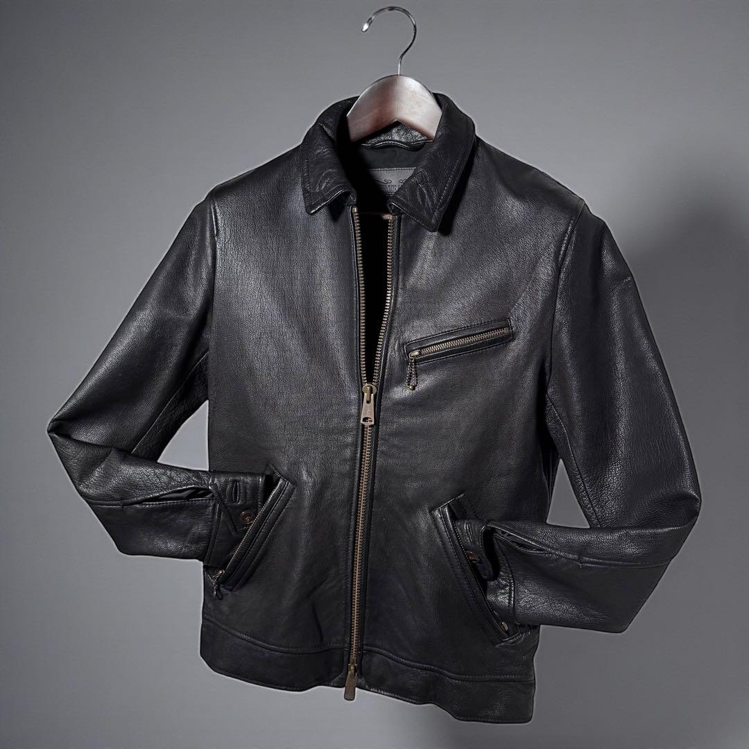 ジャックローズ アンティーク ライダースジャケット シングル ゴートレザー 美品 中古・古着通販】JACKROSE ANTIQUE (ジャックローズ アンティーク
