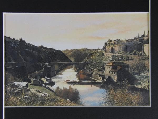 藤田 西洋、タホ光景、希少画集より、版上サイン入、高級額付