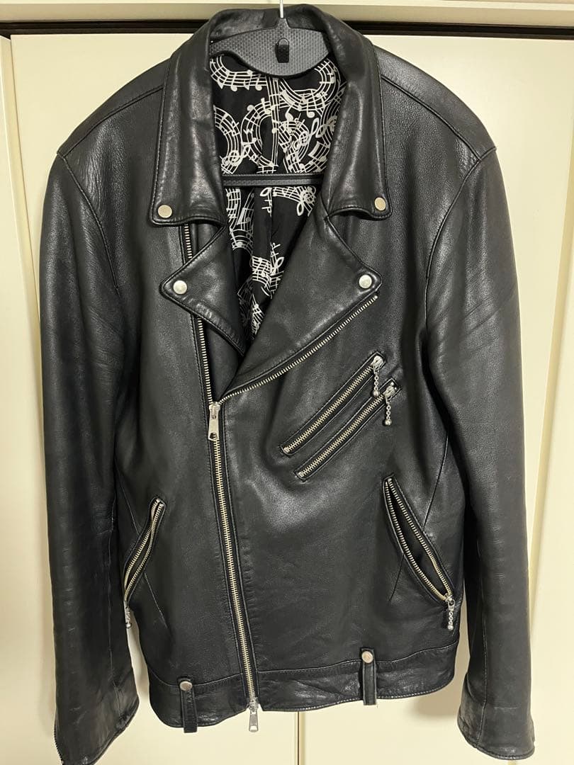 NUMBERNINEタブルライダースジャケット 音符柄 archive swag