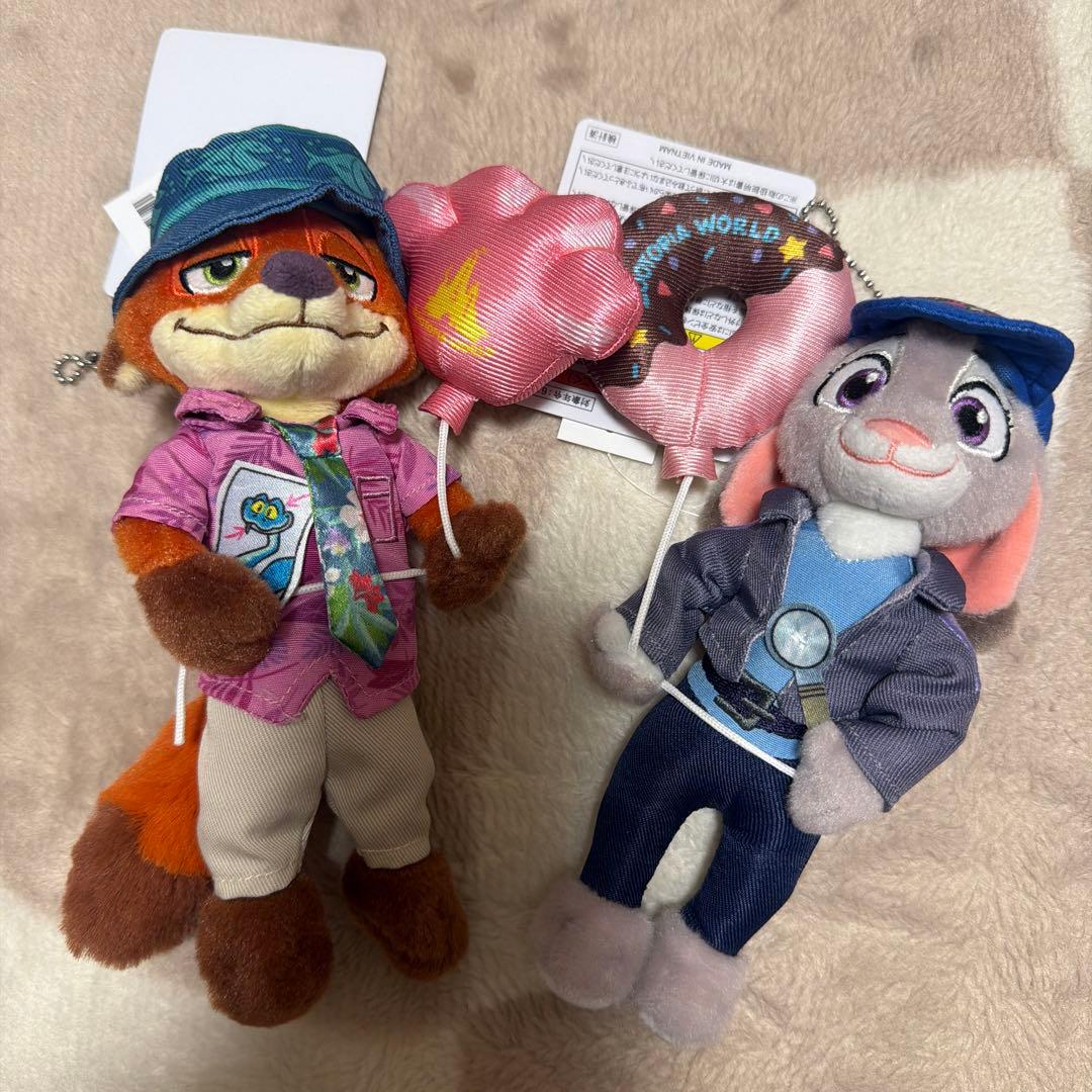 ディズニー ズートピア2 ニック ジュディ ぬいぐるみバッジ