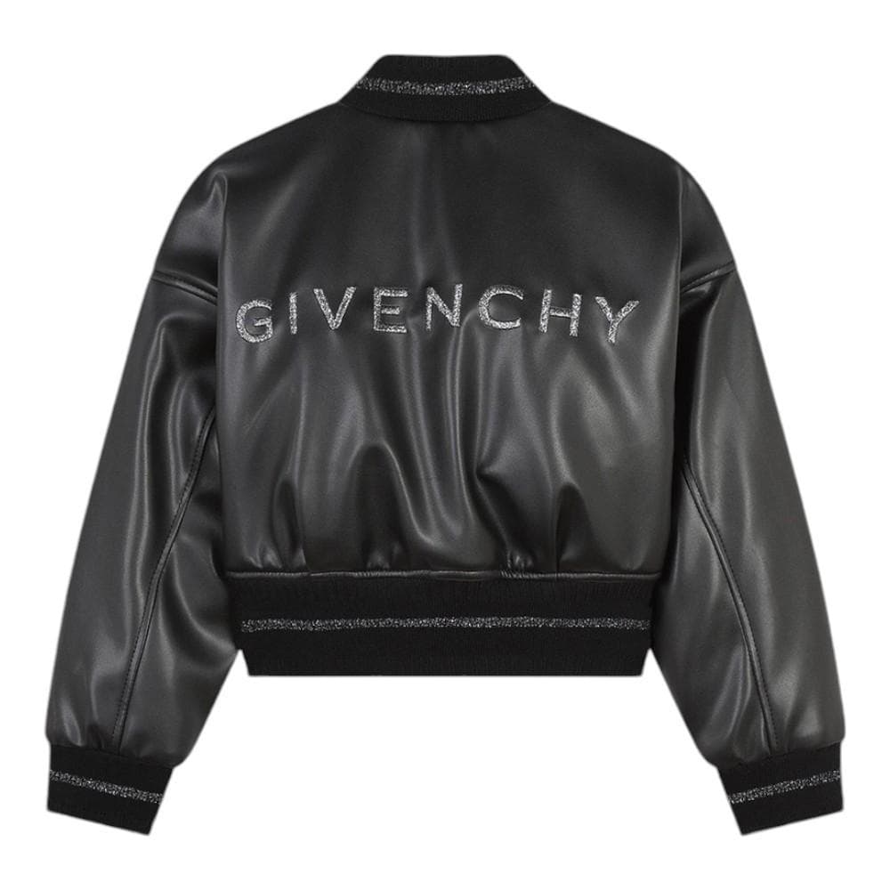 新品！GIVENCHYジバンシーロゴ刺しゅうフェイクレザージャケットS~M相当