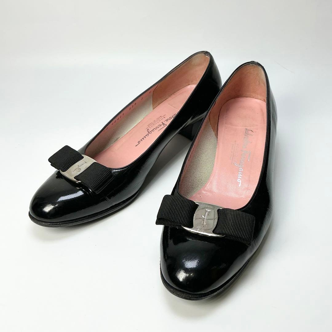 FERRAGAMO 　パンプス　ヴァラリボン　パテントレザー　ブラック　7