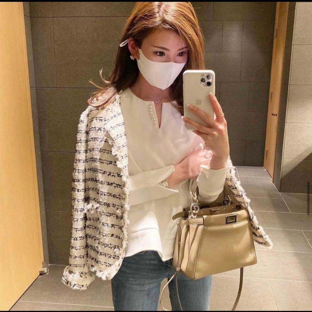 メゾンドドルチェ パールフレアブラウス 新品未使用タグ付き