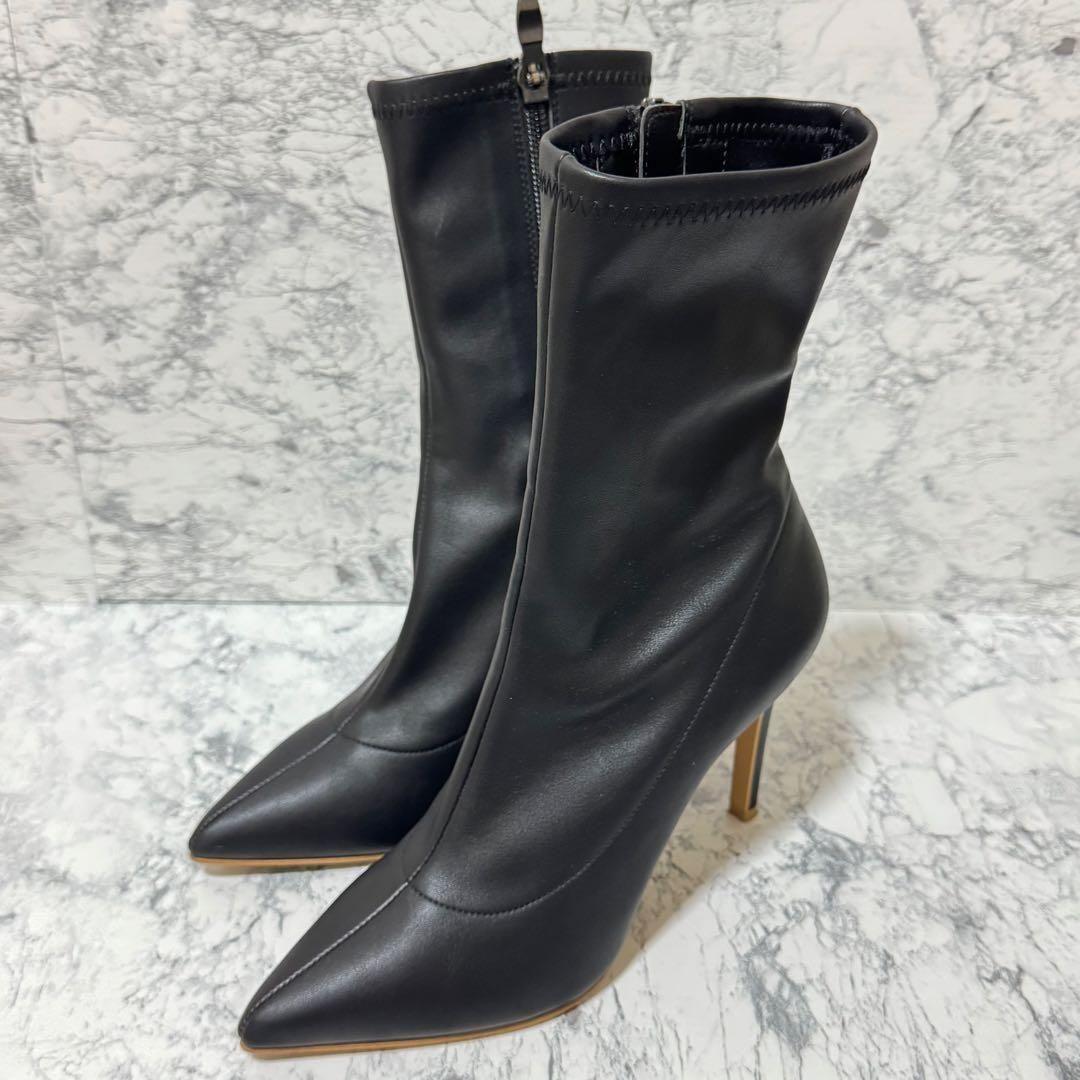 DIANA ダイアナ ショートブーツ レザー ポインテッドトゥ ブラック22cm