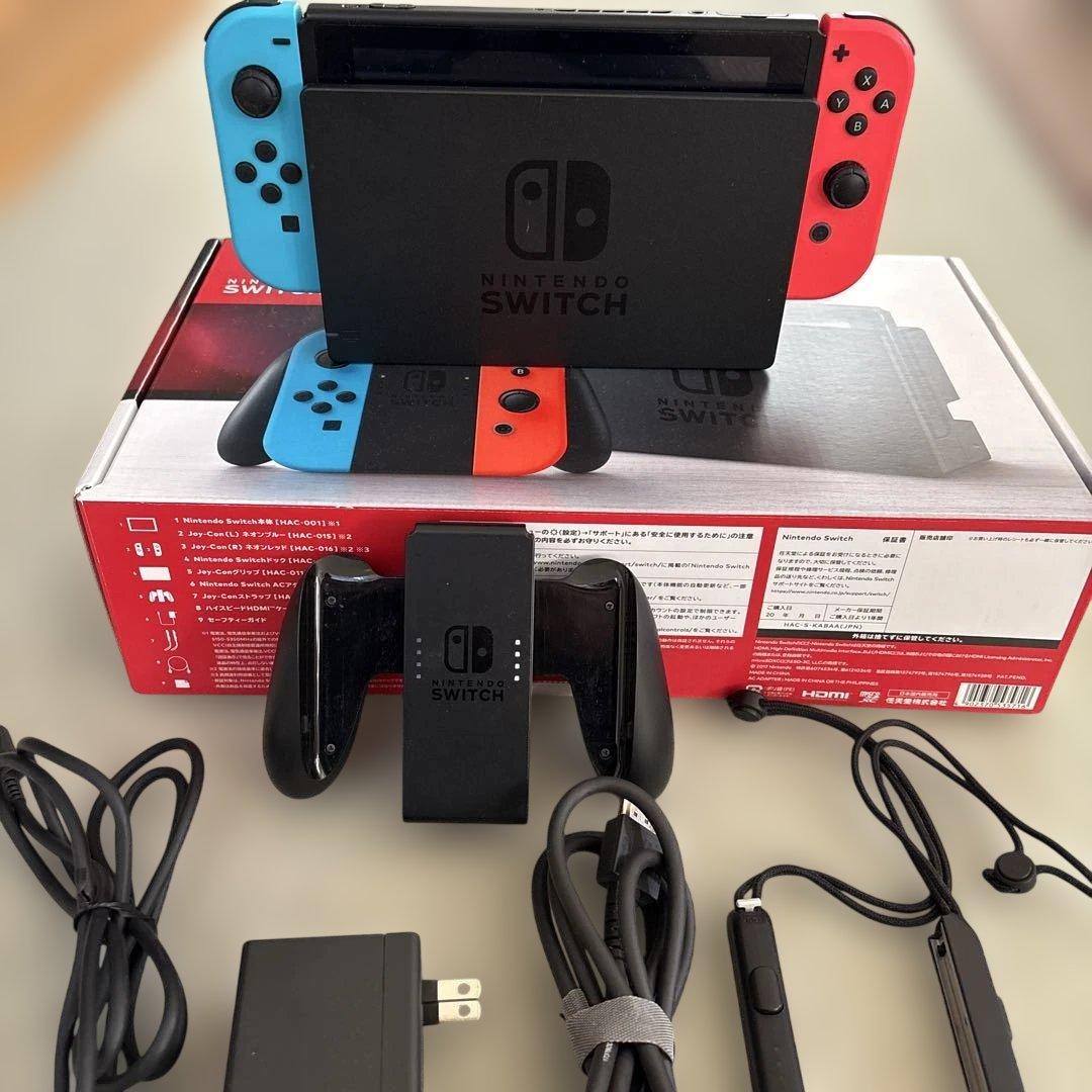 Nintendo Switch 本体【Joy-Conはジャンク】社外コントローラ 純正】Joy-Con(L)/(R)［Switch］ (L)ネオングリーン/（R)ネオンピンク