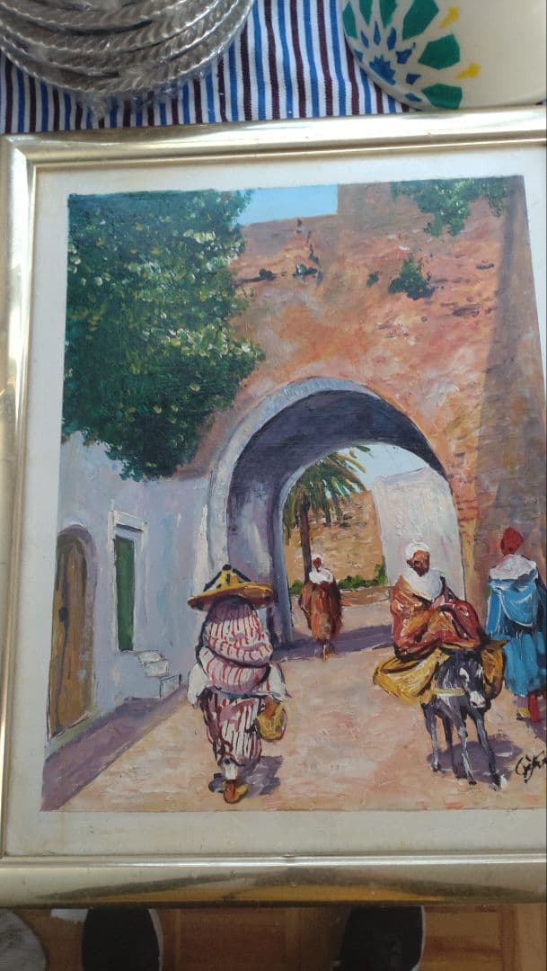 テトゥアン出身の画家ハサン・スシによる小品絵画。 Susano-o no Mikoto Subduing the Dragon Yamata no Orochi (1887