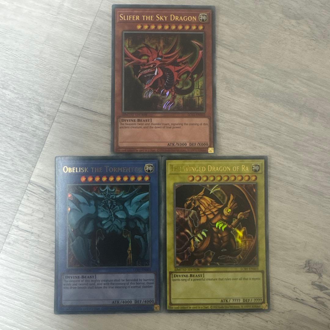 特価】遊戯王 英語版 三幻神 オシリス オベリスク ラー ウルトラレア