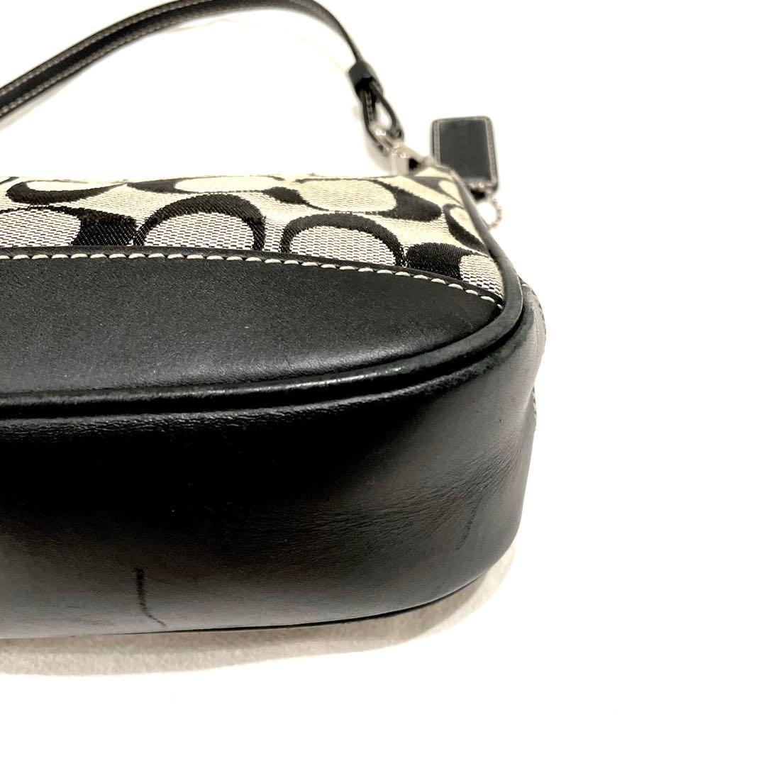 COACH アクセサリーポーチ キャンバス 黒 シグネチャー 6094 - メルカリ