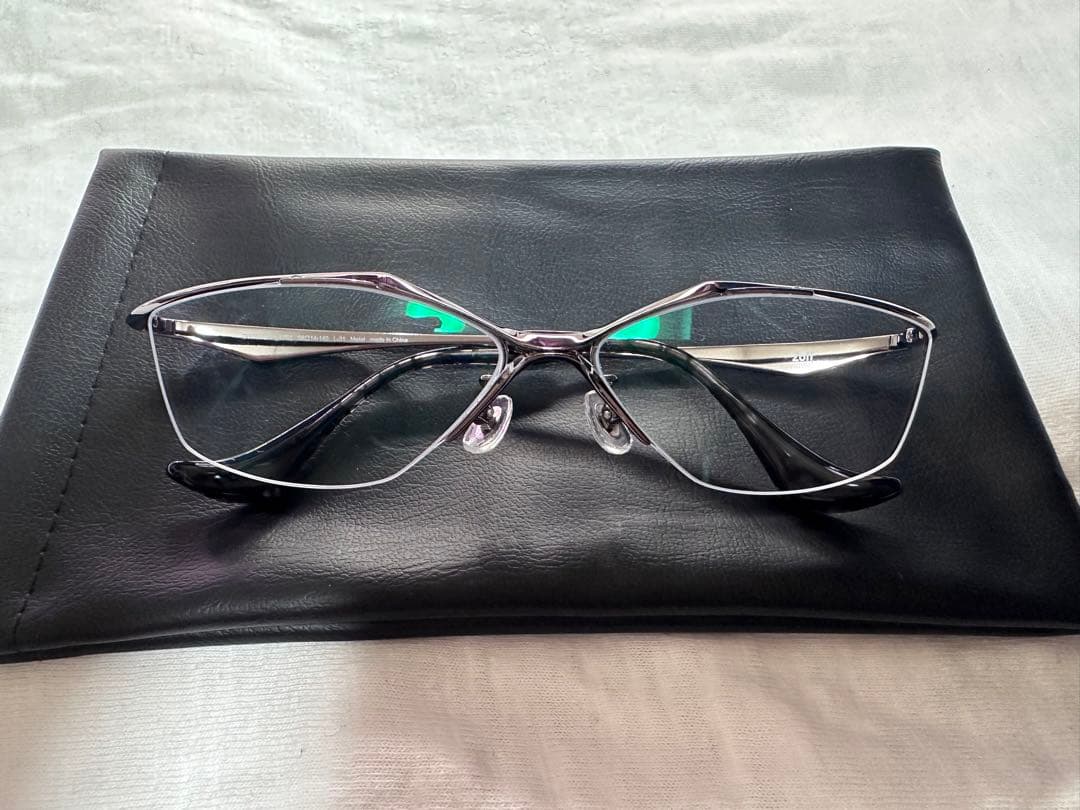 zoff y2k メガネ　ガンメタ