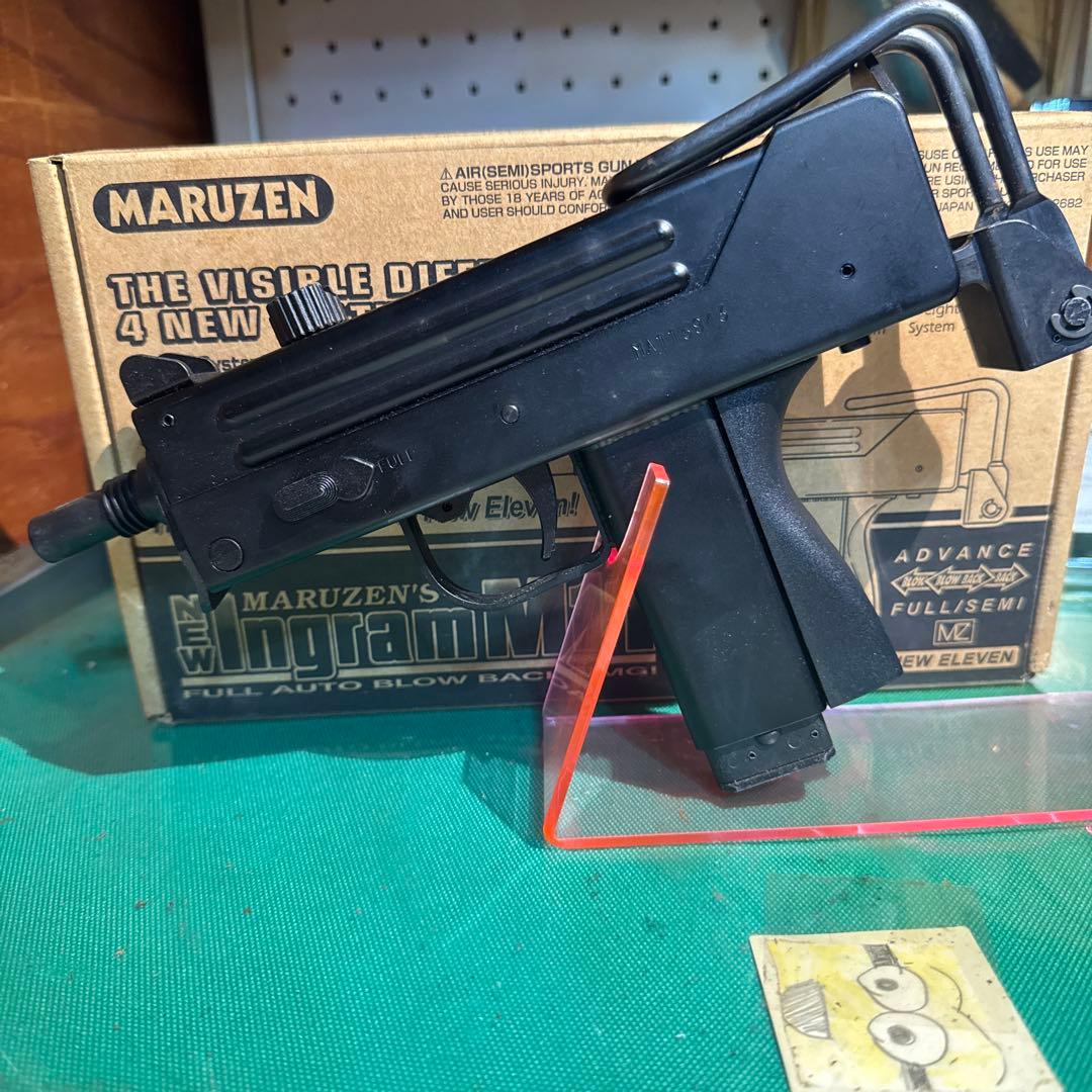 MARUZEN New Ingram M 11ブラック Maruzen Ingram M11 GBB Airsoft Sub Machine Gun with Suppressor