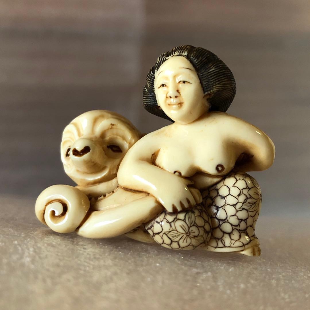 極上根付天然素材アンティーク和彫置物骨董品飾り物古美術品